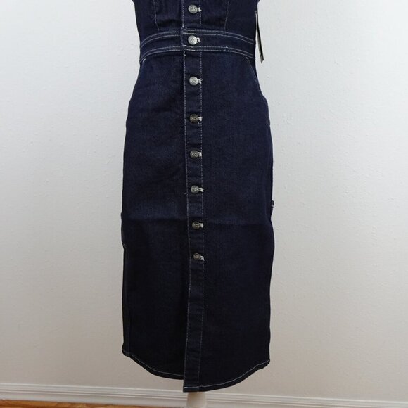 Lee Jeans Women's Overall Dress Blue Size S Denim Jumper Midi Preppy Schoolgirl - Picture 3 of 11